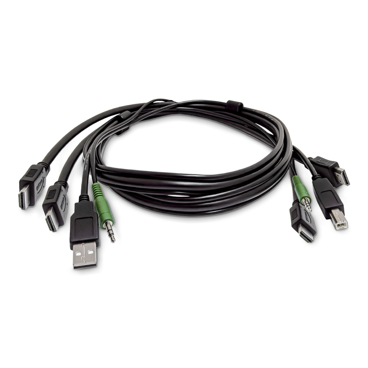 StarTech.com 10ft (3m) Dual-HDMI KVM Cable, USB 2.0, 3.5mm Audio, Universally Compatible Combo Cable for KVM Switches, TAA Compliant