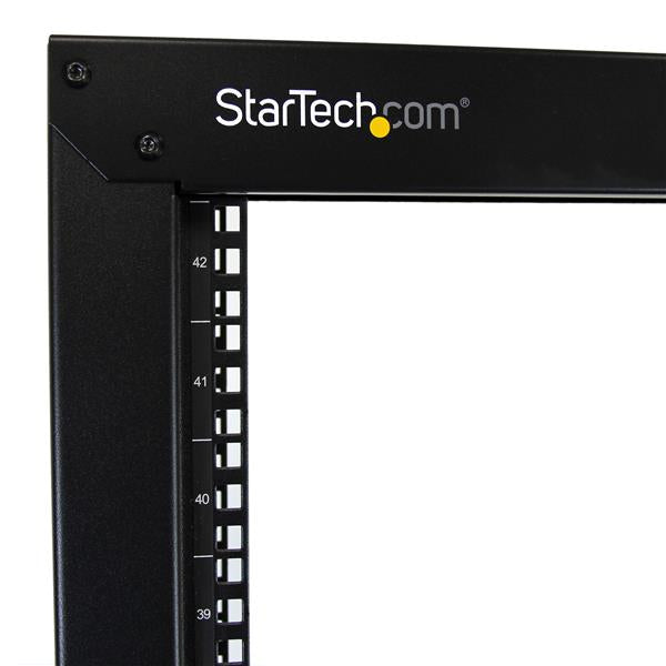 StarTech.com 42U 2-Post Open Frame Server Rack, 19in Rolling IT Rack with 661lb (300kg) Weight Capacity, Space-Saving Floor-Standing Network Rack
