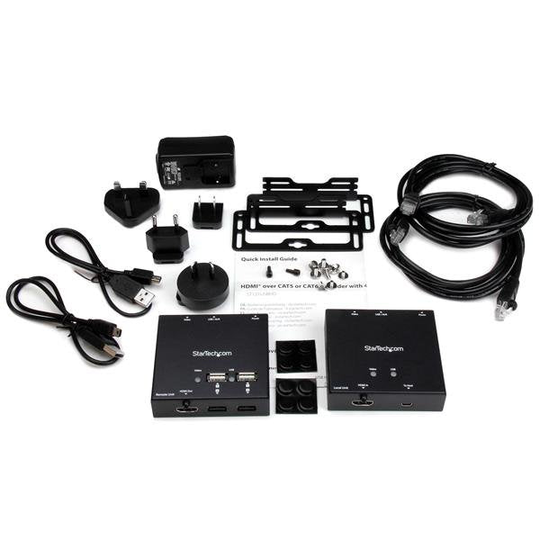 StarTech.com HDMI over CAT6 Extender with 4-port USB Hub - 165 ft (50m) - 1080p - TAA