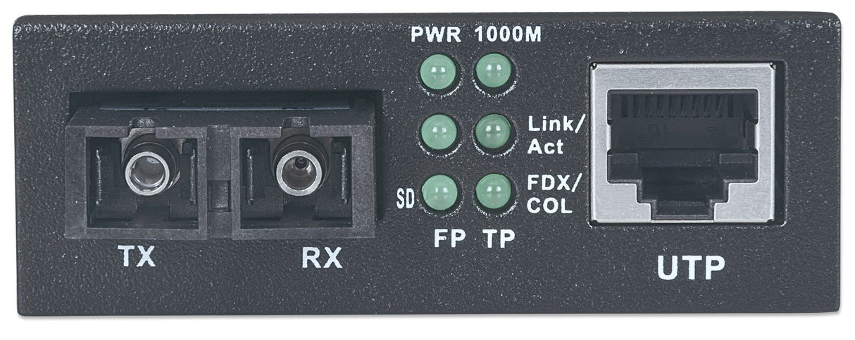 Intellinet Gigabit Ethernet Single Mode Media Converter, 10/100/1000Base-T to 1000Base-Lx (SC) Single-Mode, 20km