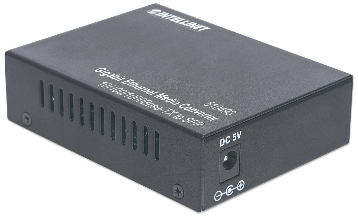 Intellinet Gigabit Ethernet to SFP Media Converter, 10/100/1000Base-Tx to SFP slot, empty