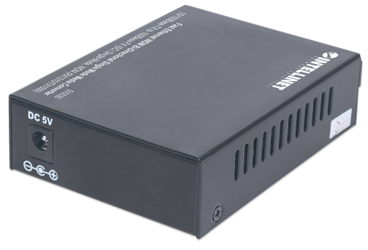 Intellinet Fast Ethernet WDM Bi-Directional Single Mode Media Converter, 10/100Base-Tx to 100Base-Fx (SC) Single-Mode, 20 km (12.4 mi.), WDM (Rx1310/Tx1550)