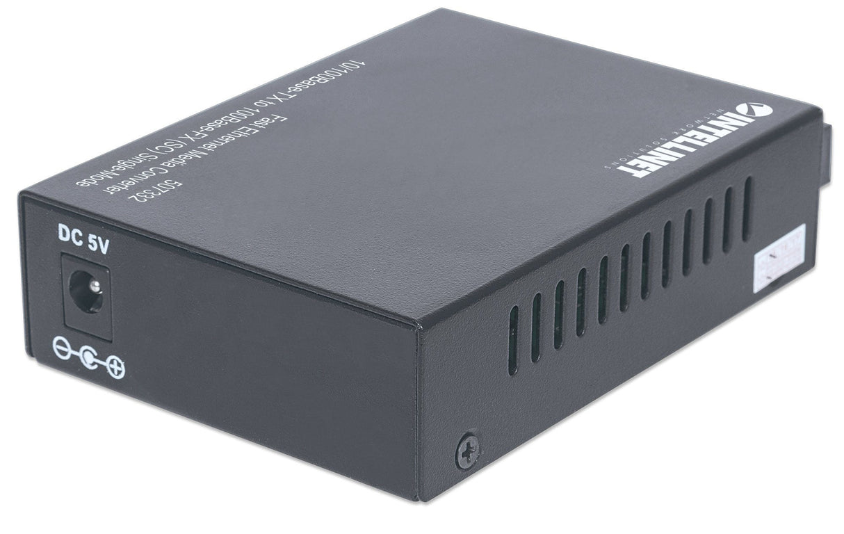 Intellinet Fast Ethernet Single Mode Media Converter, 10/100Base-Tx to 100Base-Fx (SC) Single-Mode, 20km