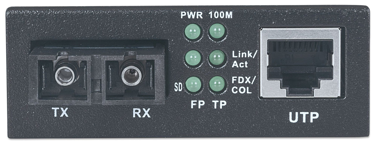 Intellinet Fast Ethernet Single Mode Media Converter, 10/100Base-Tx to 100Base-Fx (SC) Single-Mode, 20km