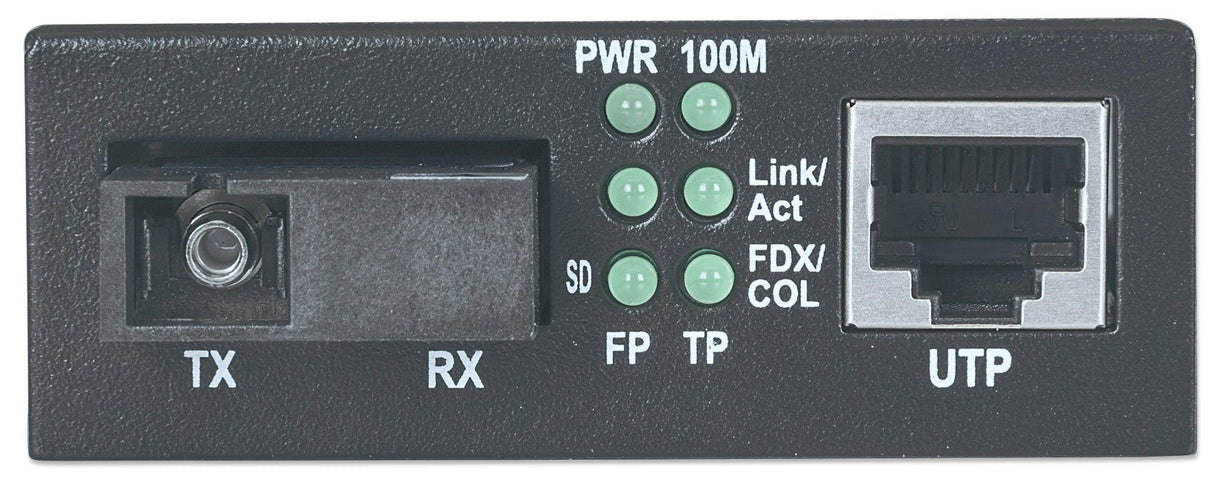 Intellinet Fast Ethernet WDM Bi-Directional Single Mode Media Converter, 10/100Base-Tx to 100Base-Fx (SC) Single-Mode, 20 km (12.4 mi.), WDM (Rx1550/Tx1310)