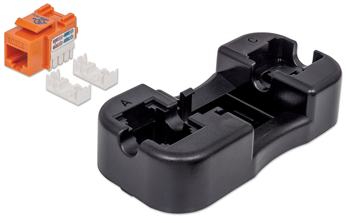 Intellinet Keystone Jack, Cat6, UTP, Punch-down, Orange