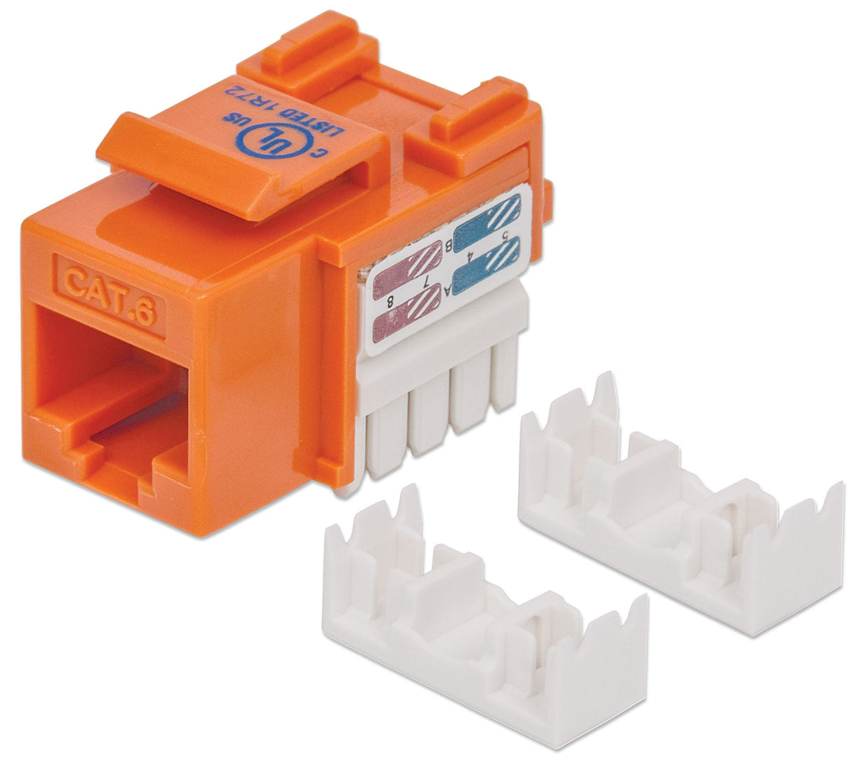Intellinet Keystone Jack, Cat6, UTP, Punch-down, Orange