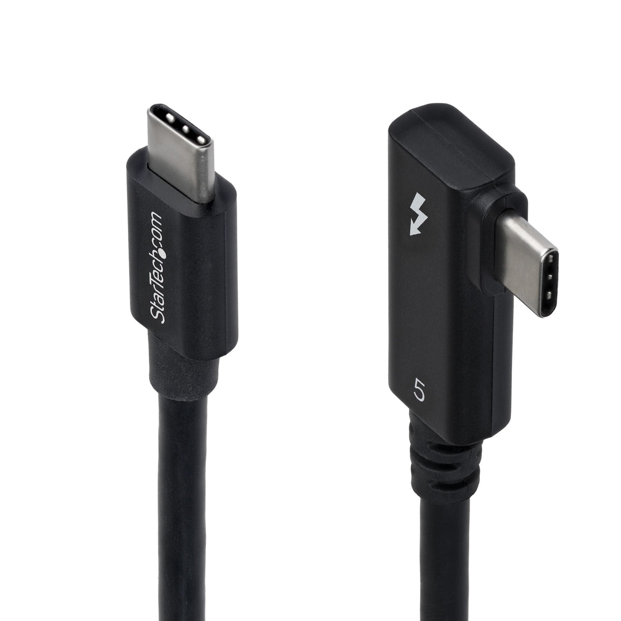 StarTech.com 2.6ft (80cm) Right Angle Thunderbolt 5 Cable, 80Gbps/Up to 120Gbps, 240W PD, 8K 60Hz, Certified Thunderbolt Cable, Compatible w/Thunderbolt 4/USB4/USB-C