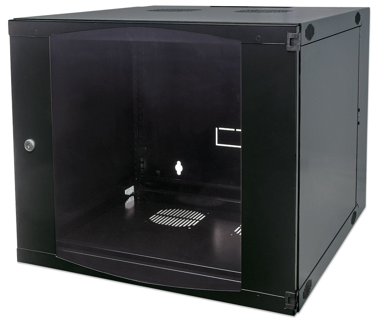 Intellinet 19" Network Cabinet - Wall Mount (Double Section Hinged Swing Out), 15U, 600mm Deep, Black, Flatpack, Max 30kg, Swings out for access to back of cabinet when installed on wall, Rack, Usable Depth 385mm, Parts for wall installation not...