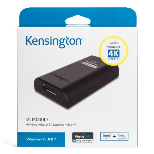 Kensington VU4000D USB 3.0 to Display Port 4K Video Adapter