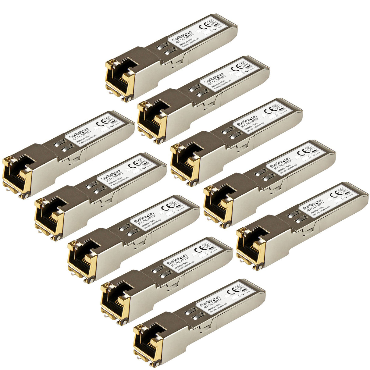StarTech.com 10 pack HPE J8177C Compatible SFP Module - 1000BASE-T - SFP to RJ45 Cat6/Cat5e - 1GE Gigabit Ethernet SFP - RJ-45 100m - HPE 1810, 1820, 2530