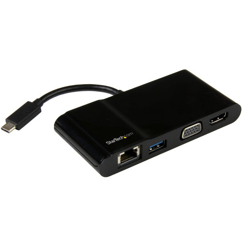 StarTech.com USB-C Multiport Adapter - USB-C Travel Dock with 4K HDMI or 1080p VGA, Gigabit Ethernet, 5Gbps USB-A 3.0 - Discontinued, Limited Stock, & Replaced by DKT31CHVL