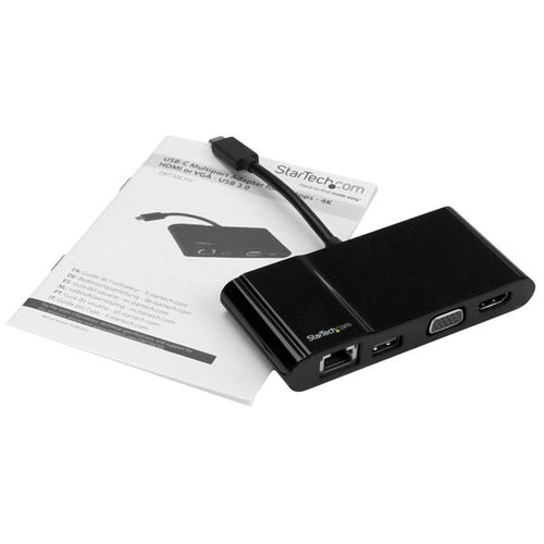 StarTech.com USB-C Multiport Adapter - USB-C Travel Dock with 4K HDMI or 1080p VGA, Gigabit Ethernet, 5Gbps USB-A 3.0 - Discontinued, Limited Stock, & Replaced by DKT31CHVL