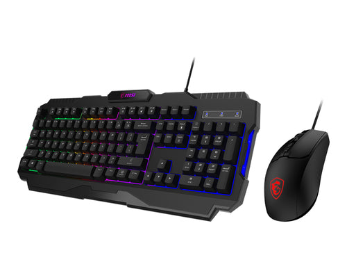 MSI FORGE GK100 COMBO keyboard Mouse included Gaming USB QWERTY US English Black