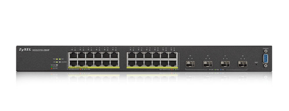 Zyxel XGS2210-28HP Managed L2 Gigabit Ethernet (10/100/1000) Power over Ethernet (PoE) 1U Black