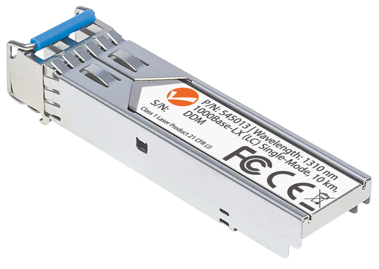Intellinet Transceiver Module Optical, Gigabit Fiber SFP, 1000Base-Lx (LC) Single-Mode Port, 10km, Wavelength 1310nm, MSA Compliant, Equivalent to Cisco GLC-LH-SM, Ethernet, Fibre, Three Year Warranty