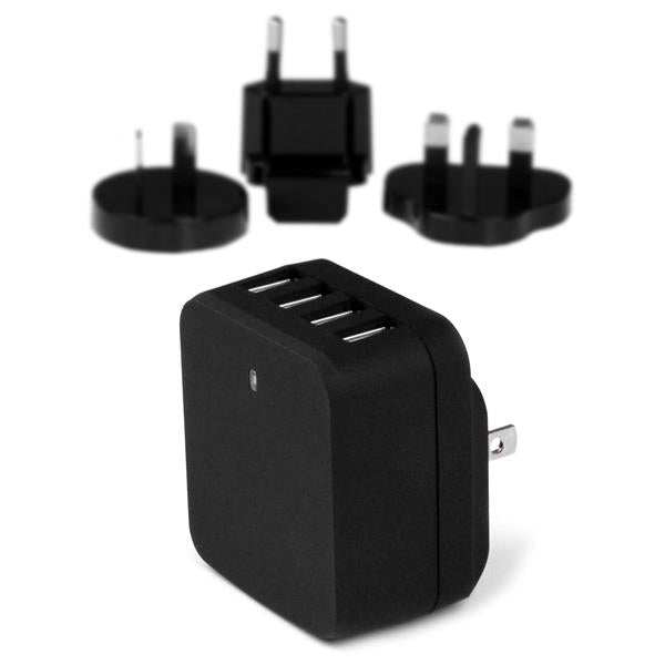 StarTech.com 4-Port USB Wall Charger - International Travel - 34W/6.8A - Black