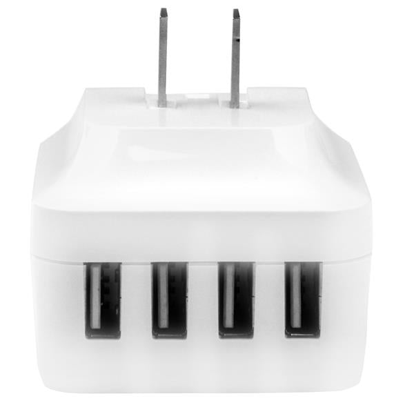 StarTech.com 4-Port USB Wall Charger - International Travel - 34W/6.8A - White