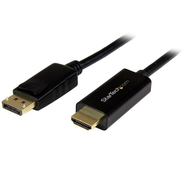 StarTech.com 16.4ft (5m) DisplayPort to HDMI Cable - 4K 30Hz - DisplayPort to HDMI Adapter Cable - DP 1.2 to HDMI Monitor Cable Converter - Latching DP Connector - Passive DP to HDMI Cord