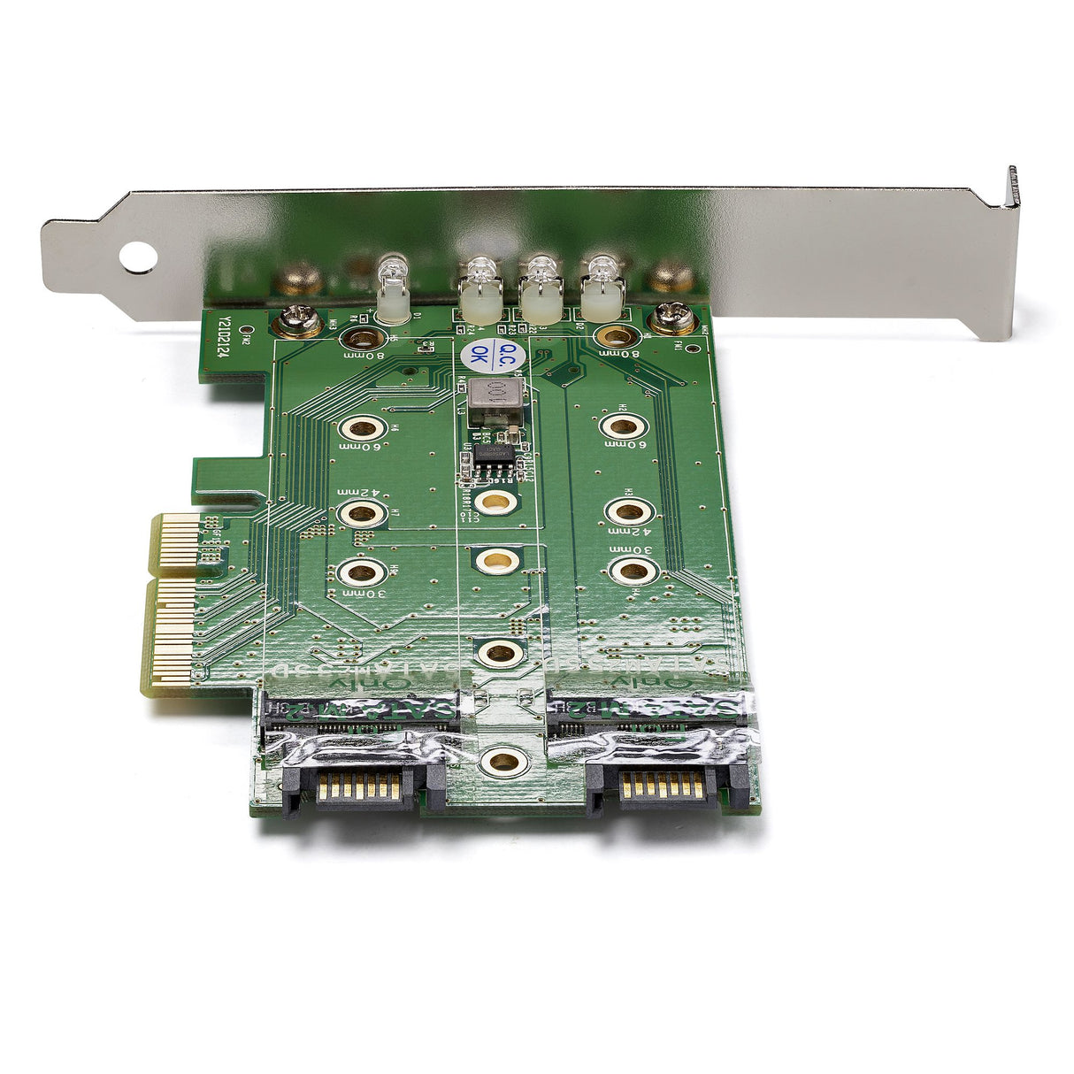StarTech.com 3-Port M.2 SSD (NGFF) Adapter Card - 1 x PCIe (NVMe) M.2, 2 x SATA III M.2 - PCIe 3.0 - TAA