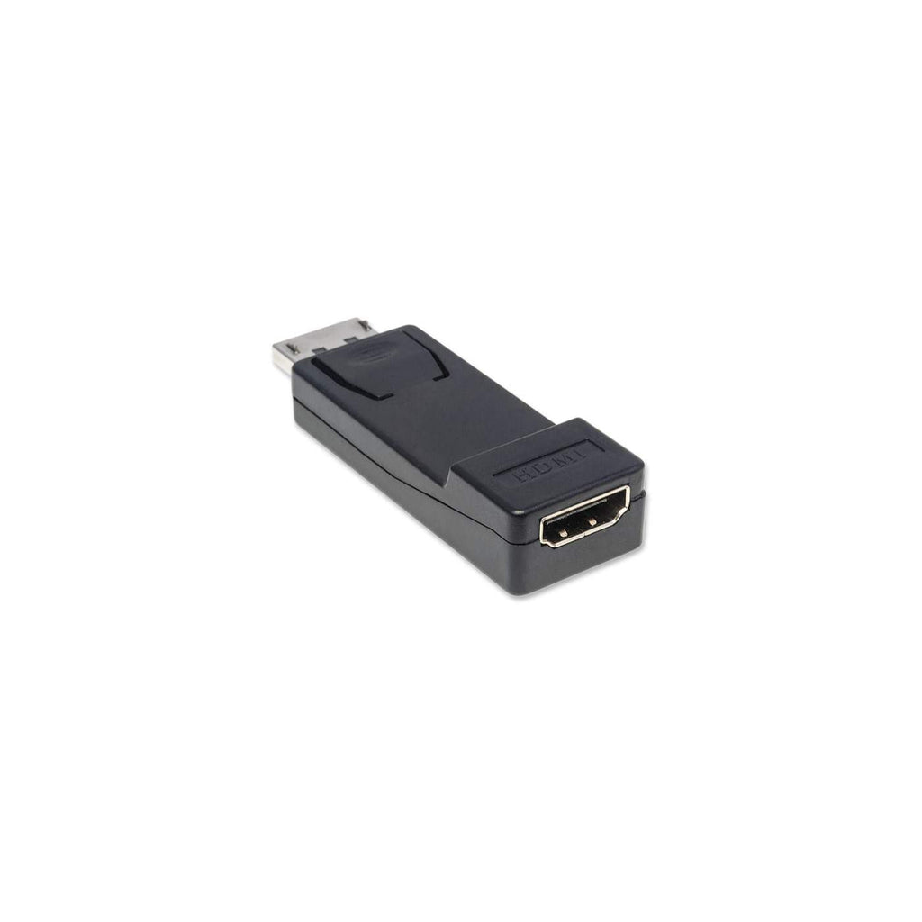 Manhattan DisplayPort 1.1 to HDMI Adapter, 1080p@60Hz, Male to Female, Black, DP With Latch, Not Bi-Directional, Three Year Warranty