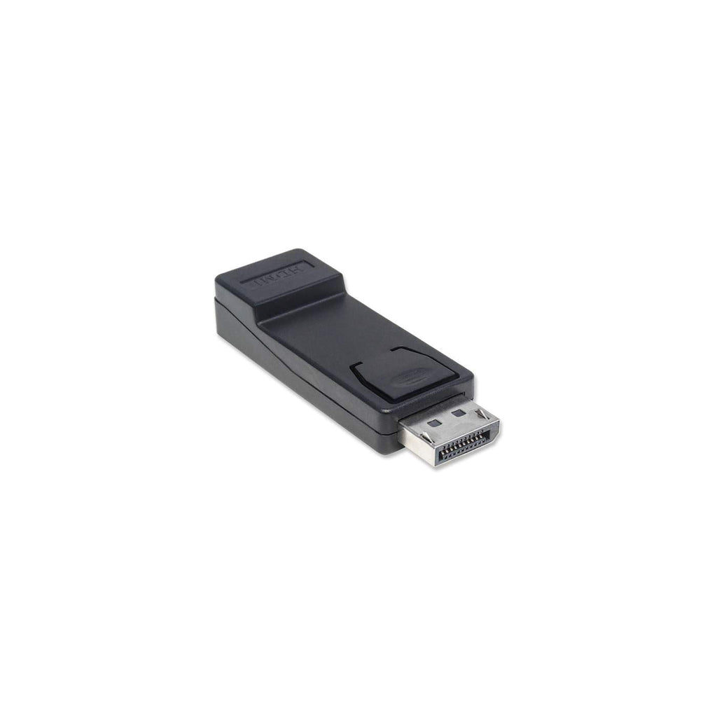 Manhattan DisplayPort 1.1 to HDMI Adapter, 1080p@60Hz, Male to Female, Black, DP With Latch, Not Bi-Directional, Three Year Warranty