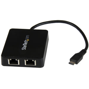 StarTech.com USB-C to Dual Gigabit Ethernet Adapter with USB 3.0 (Type-A) Port, USB Type-C Gigabit Network Adapter