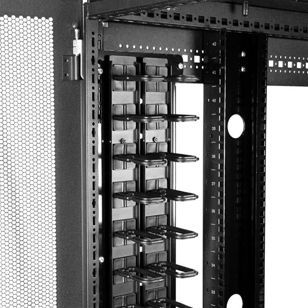 StarTech.com 2-Pack 20U Vertical Server Rack Cable Management with D-Ring Hooks, 40U Network Rack Cord Manager Panels, 2x 3ft (91cm) Wire Organizers