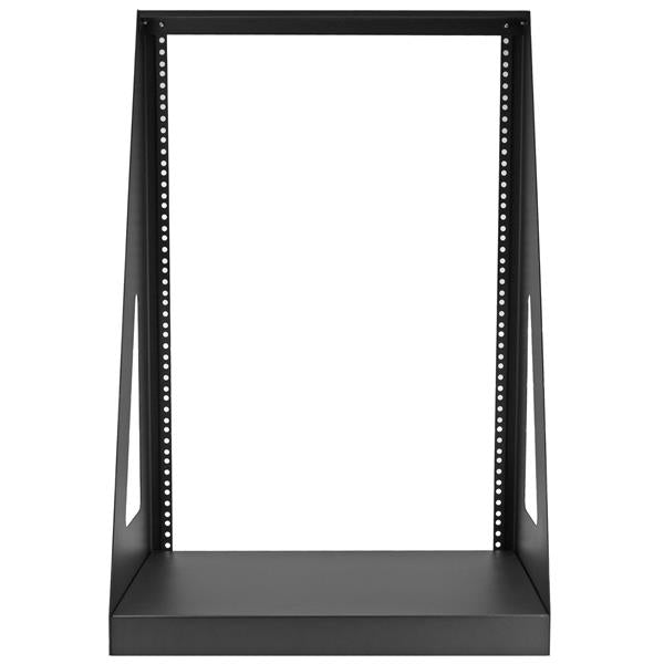StarTech.com 16U 2-Post Open Frame Desktop Server Rack, 19in Compact Space-Saving Floor IT Rack with 350lb (160kg) Weight Capacity