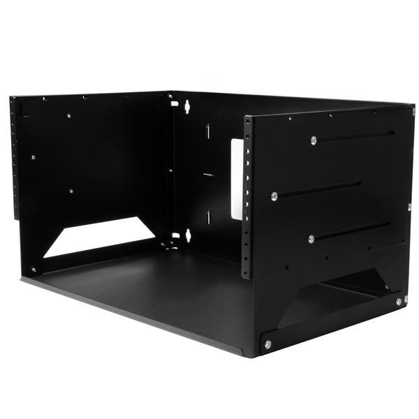 StarTech.com 2-Post 4U Open Frame Wall Mount Network Rack with Built-in Shelf, Wall Mount Data Rack with Adjustable Depth for AV / Computer / IT Equipment, Small Wall-Mount Server Rack - TAA Compliant