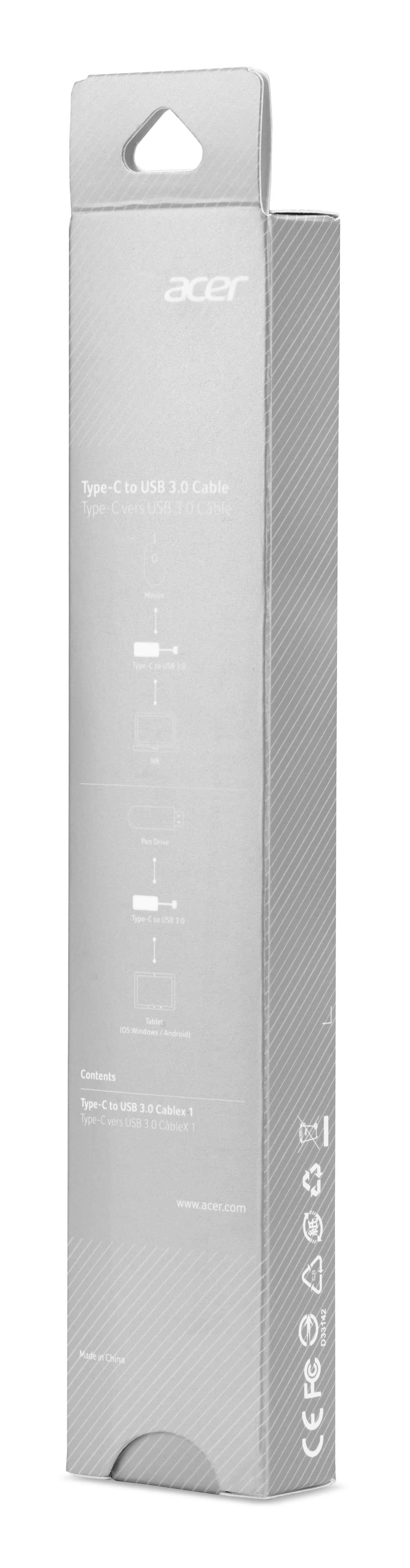Acer NP.CAB1A.013 USB cable USB 3.2 Gen 1 (3.1 Gen 1) USB C USB A Black
