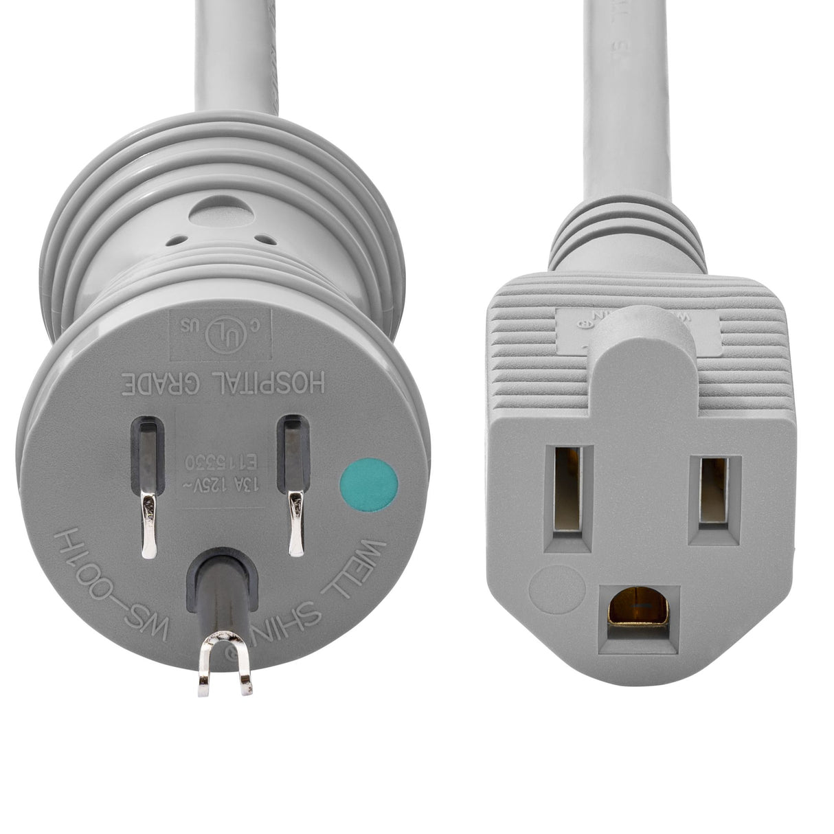 StarTech.com 6ft (1.8m) Hospital-Grade Extension Cord, Green Dot Medical Power Cable, NEMA 5-15P to NEMA 5-15R, 13A 125V, 16AWG, TAA Compliant, UL Listed