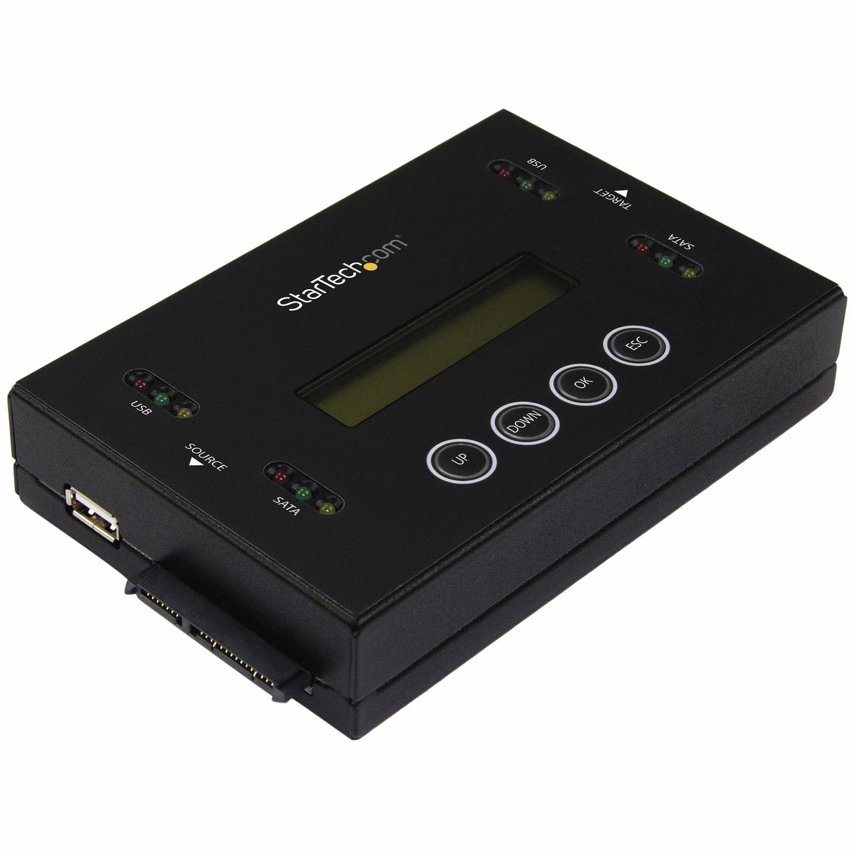 StarTech.com 1:1 Standalone Hard Drive and USB Flash Disk Duplicator and Eraser, USB Thumb Drive and SATA HDD/SSD Disk Cloner and Eraser, Hardrive Copier/Sanitizer/Wiper, LCD display, TAA