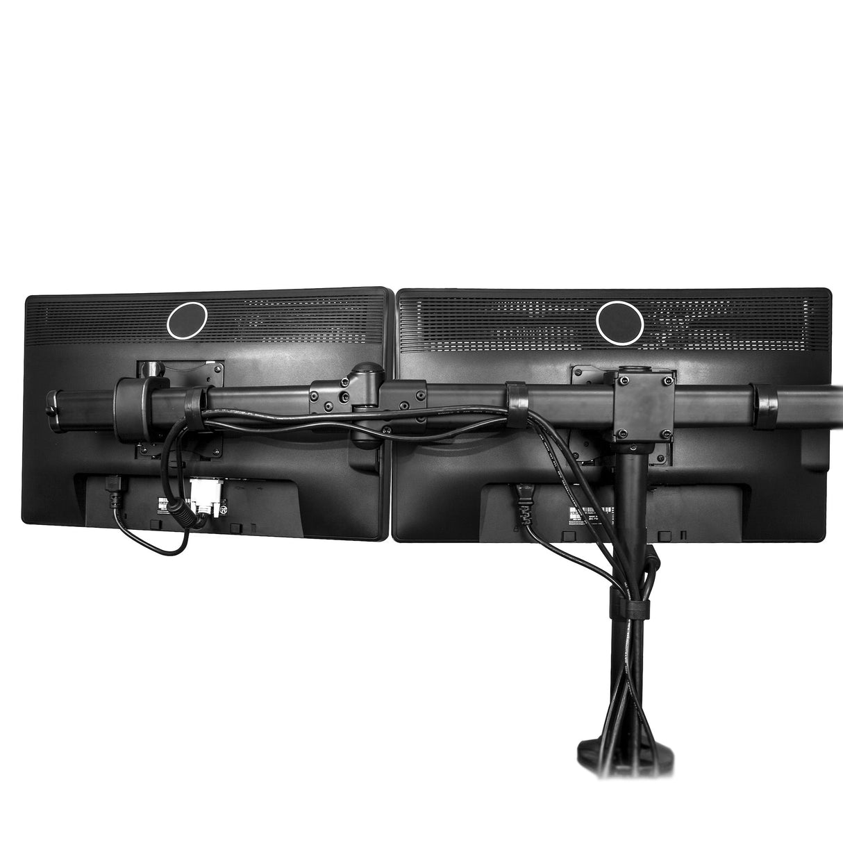 StarTech.com Desk Mount Triple Monitor Arm - Ergonomic VESA 3 Monitor Mount up to 27" (17.6lb/8kg) - Articulating & Height Adjustable Pole Mount - Tilt/Swivel/Rotate LCD/LED Screen - Desk Clamp/Grommet