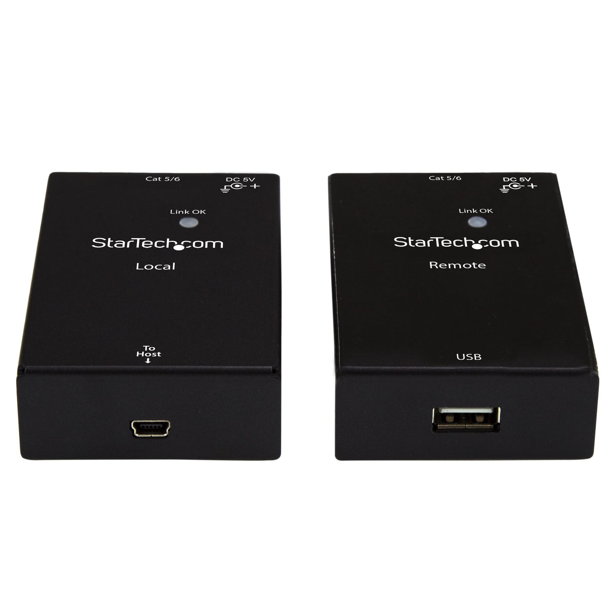 StarTech.com USB 2.0 Extender over Cat5e/Cat6 Cable (RJ45) - Up to 165ft (50m) - High Speed USB Port Extender Adapter Kit - Powered - USB over Ethernet Cable Extender - 480Mbps - Metal - TAA
