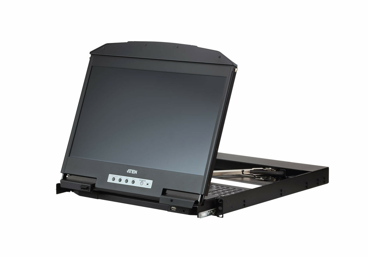 ATEN CL3800NW rack console 47 cm (18.5") 1920 x 1080 pixels Metal, Plastic Black 1U