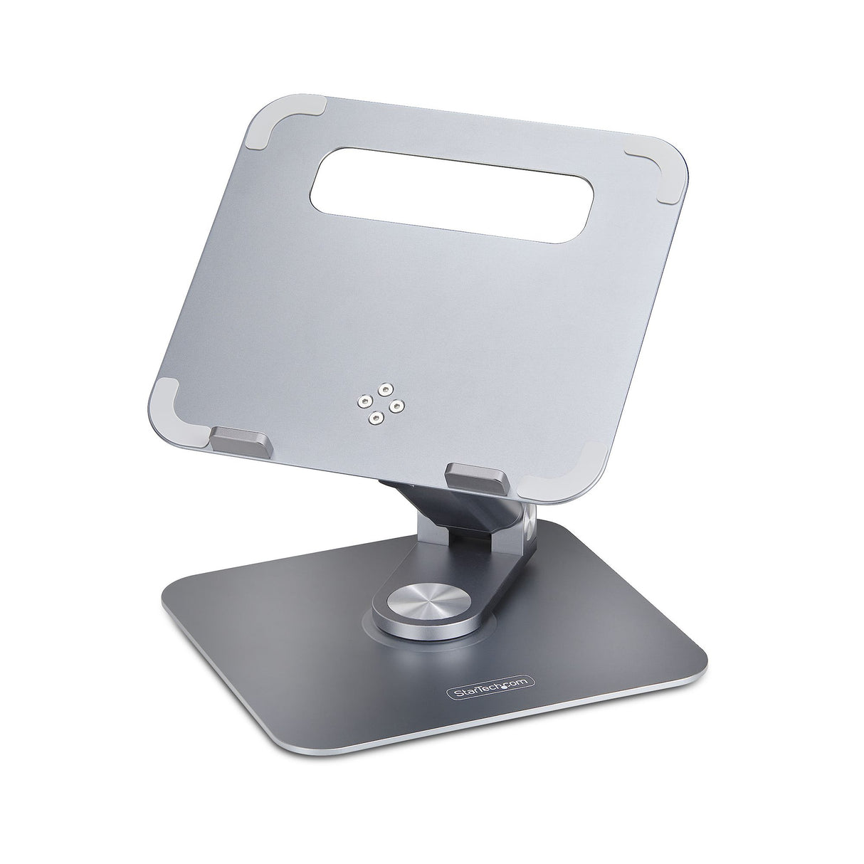 StarTech.com Telescopic Laptop Stand, 360 Swivel Base, Rotating Computer Riser for Desk, Adjustable Height and Tilt, Max 11lb/5kg, Aluminum Build, Portable Design