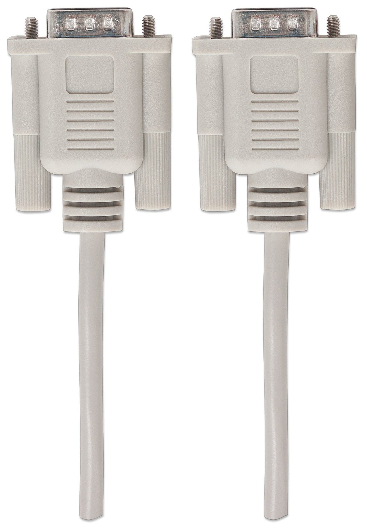 Manhattan VGA HD15 Monitor Cable, 1.8m, Male to Male, Grey, Fully Shielded, Polybag