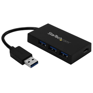 StarTech.com 4 Port USB 3.0 Hub - USB Type-A Hub with 1x USB-C & 3x USB-A (SuperSpeed 5Gbps) - USB Bus or Self-Powered - Portable USB 3.1/3.2 Gen 1 BC 1.2 Charging Hub w/ Power Adapter~4 Port USB 3.0 Hub - USB Type-A Hub with 1x USB-C & 3x USB-A...