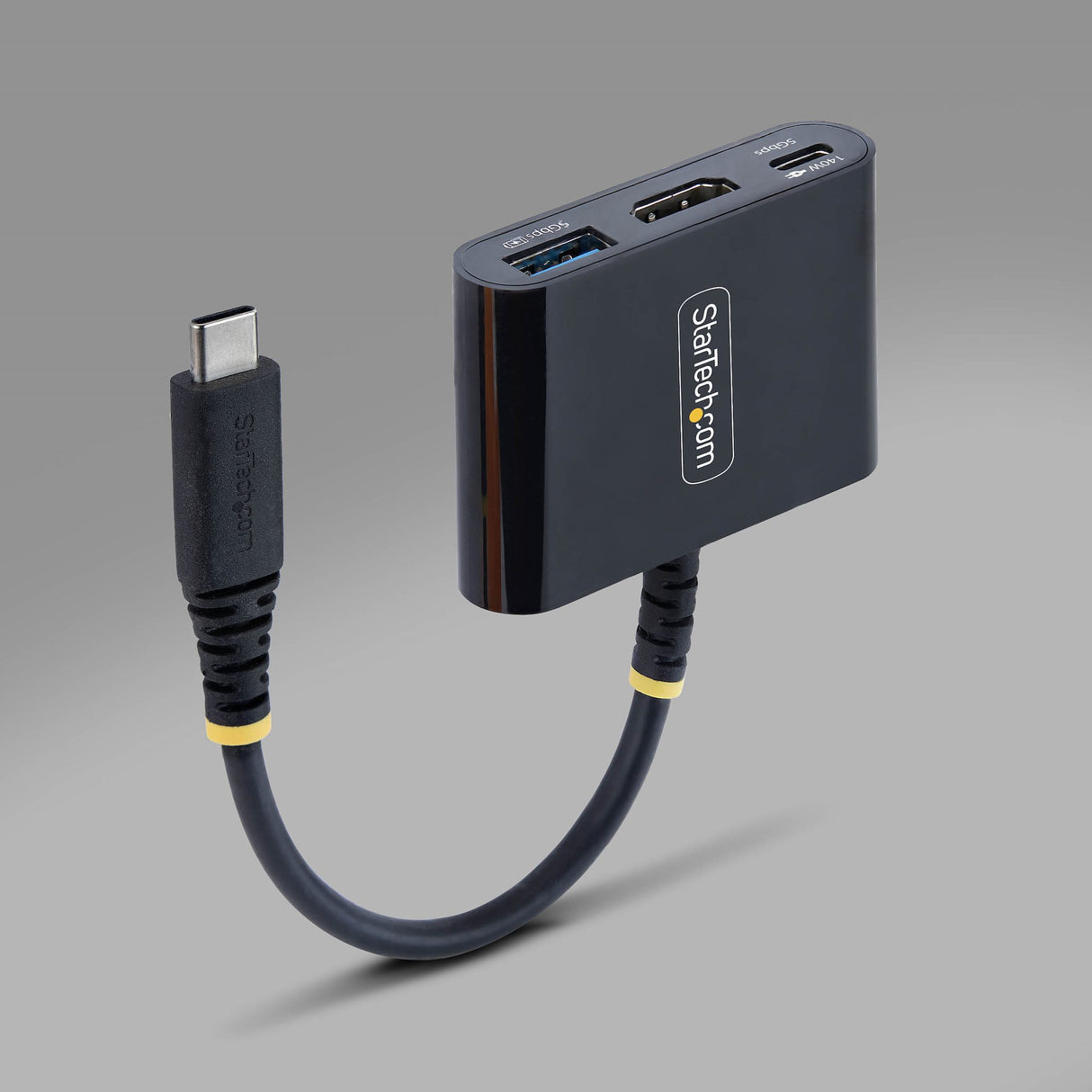 StarTech.com USB-C to HDMI Multiport Adapter with 140W PD Charging, 4K 60Hz HDMI, USB 5Gbps Hub, Mini Dock For MacBook / Dell / Thinkpad / HP / iPad / Tablets