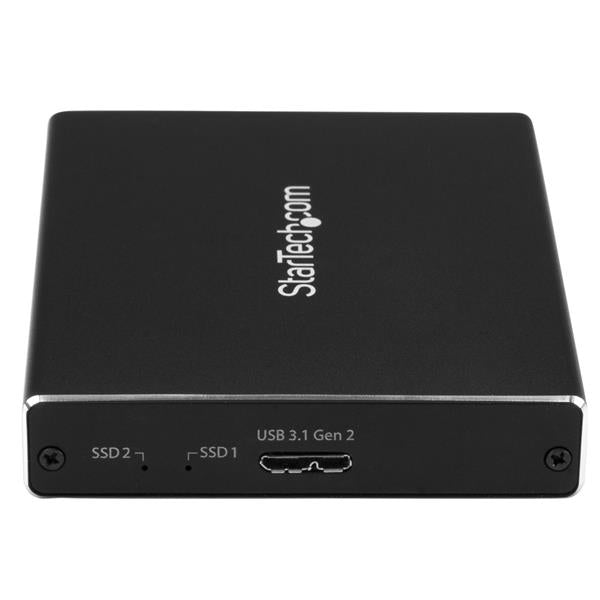 StarTech.com Dual-Slot Drive Enclosure for M.2 SATA SSDs - USB 3.1 (10Gbps) - RAID - TAA