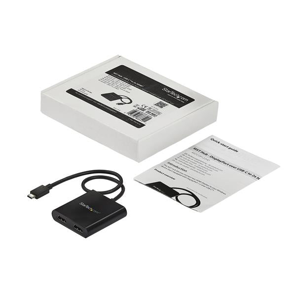 StarTech.com 2-Port Multi Monitor Adapter - USB-C to 2x HDMI Video Splitter - USB Type-C to HDMI MST Hub - Dual 4K 30Hz or 1080p 60Hz - Thunderbolt 3 Compatible - Windows Only