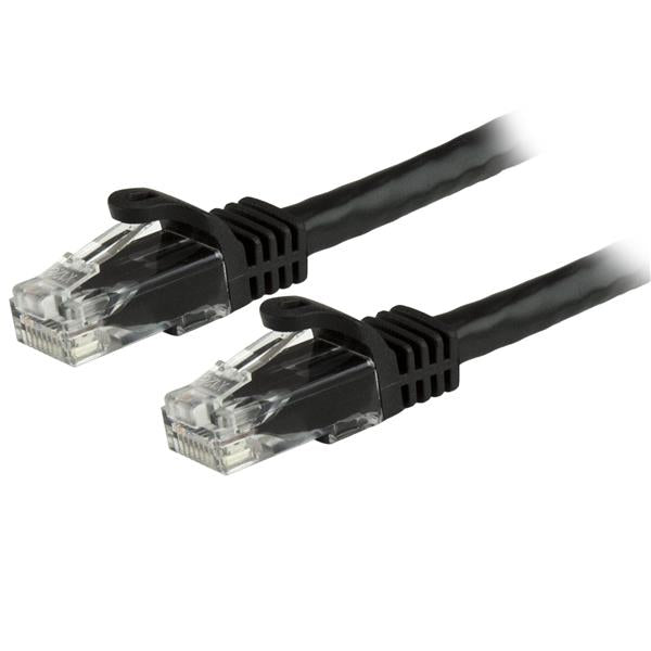 StarTech.com 2ft CAT6 Ethernet Cable - Black CAT 6 Gigabit Ethernet Wire -250MHz 100W PoE RJ45 UTP Network/Patch Cord Snagless w/Strain Relief Individually Tested