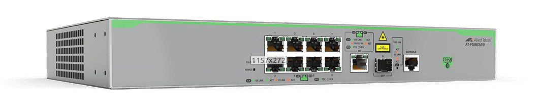 Allied Telesis AT-FS980M/9-10 network switch Managed L3 Fast Ethernet (10/100) Grey