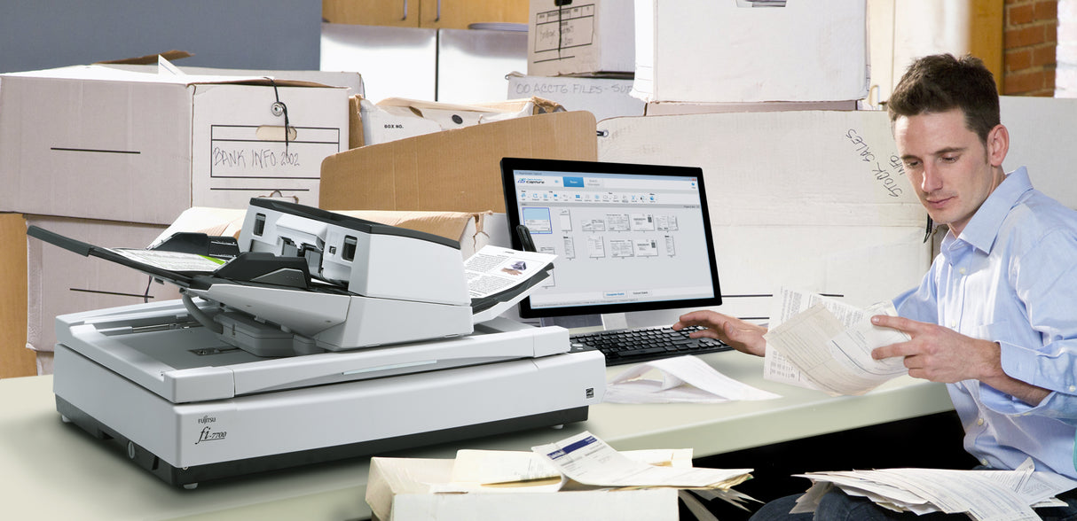 Fujitsu FI-7700 Flatbed & ADF scanner 600 x 600 DPI A3 Black, White
