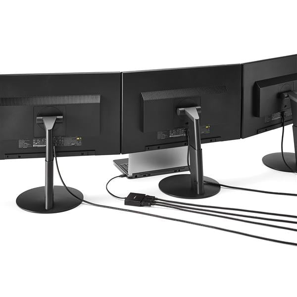 StarTech.com 3-Port USB-C Multi-Monitor Adapter, USB Type-C to 3x DisplayPort 1.2 MST Hub, Triple 1080p 30Hz DP Laptop Display Extender / Splitter, Extra-Long Built-In Cable - Windows Only