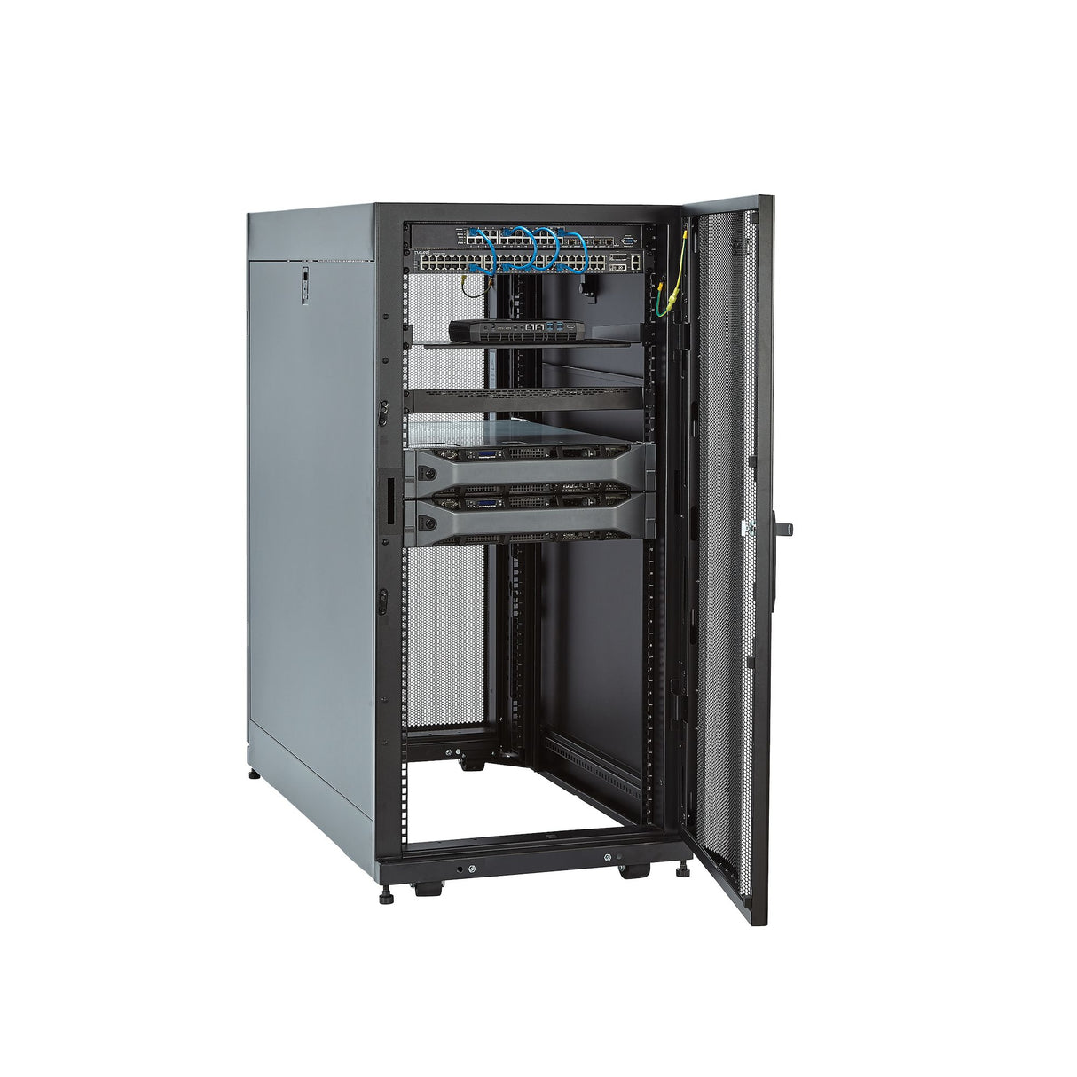StarTech.com 25U Enterprise-Grade Server Rack Cabinet Kit, 19in Enclosed 4-Post Rack with Built-in Cable Management, 35in (89cm) Mounting Depth, 3307lb (1500kg) Capacity