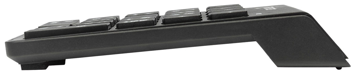 Manhattan Numeric Keypad, Wireless (2.4GHz), USB-A Micro Receiver, 18 Full Size Keys, Black, Membrane Key Switches, Auto Power Management, Range 10m, AAA Battery (included), Windows and Mac, Three Year Warranty