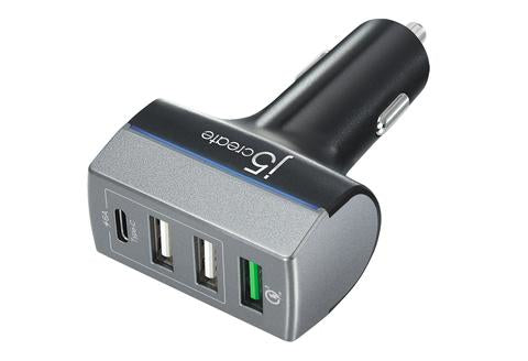 j5create JUPV41 mobile device charger Universal Black, Silver Cigar lighter Fast charging Auto