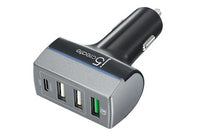 j5create JUPV41 mobile device charger Universal Black, Silver Cigar lighter Fast charging Auto